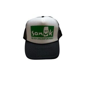 Sanuk Classic Trucker Snapback Hat Black Sanuk Original Logo Mesh Back Otto Cap